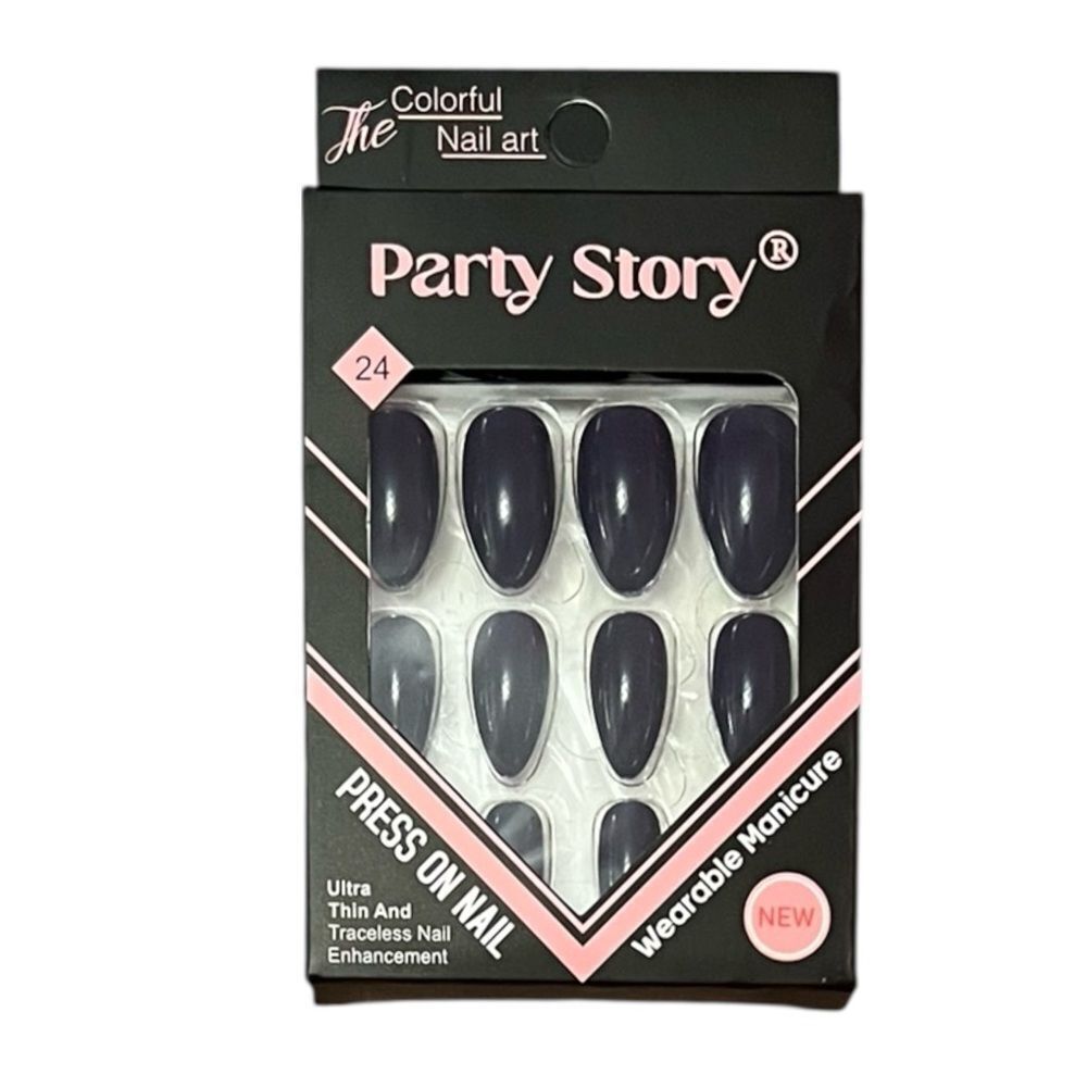 🤯5/$25🤯 Press On Nails - Black 24 Nails In Box Almond Shape